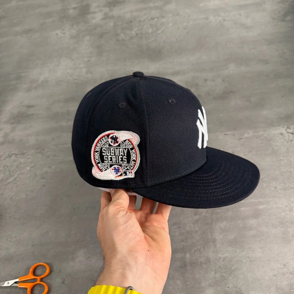 New Era 59FIFTY Hat Mens 7 3/8 Navy NY Yankees Subway Series Pink UV MLB Cap